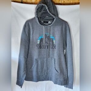 Marmot Charcoal Hoodie with Blue Accents